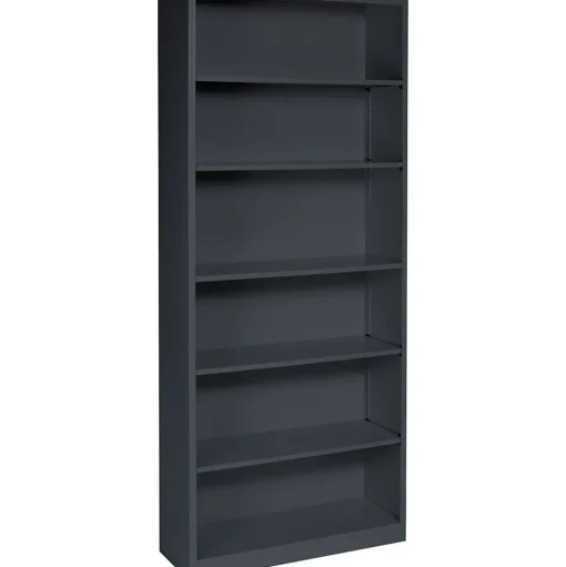 HON Bookcases<Brigade 6-Shelf Metal Bookcase, 81 1/8"H x 34 1/2"W x 12.63"D, Charcoal (S82ABCS)