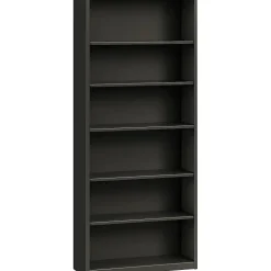 HON Bookcases<Brigade 6-Shelf Metal Bookcase, 81 1/8"H x 34 1/2"W x 12.63"D, Charcoal (S82ABCS)