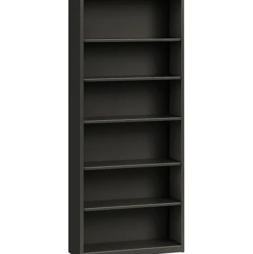 HON Bookcases<Brigade 6-Shelf Metal Bookcase, 81 1/8"H x 34 1/2"W x 12.63"D, Charcoal (S82ABCS)