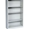 HON Bookcases<Brigade 4-Shelf Metal Bookcase, 59"H x 34 1/2"W x 12.63"D, Light Gray (S60ABCQ)