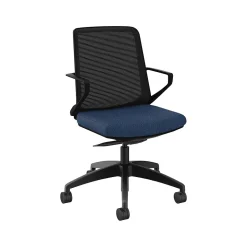 HON Office Chairs<Cliq Polyester Swivel Task Chair, Black/Apex Navy (CLQIMAPX13T)