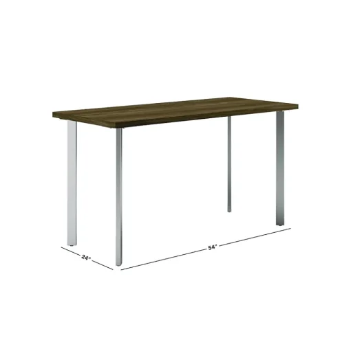 HON Computer Desks<Coze 54"W Desk, and Silver (RPL2454FWP6)