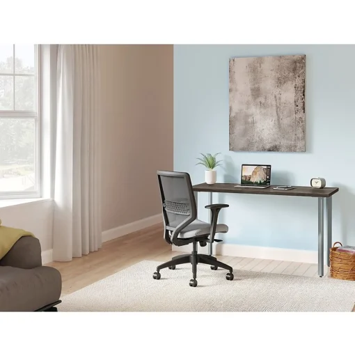 HON Computer Desks<Coze 54"W Desk, and Silver (RPL2454FWP6)
