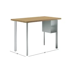 HON Office Desks<Coze 42"W Desk w/U-Storage, and Silver (RPL2442N1P6S)