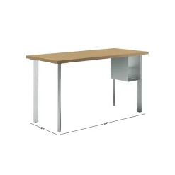 HON Office Desks<Coze 54"W Desk w/U-Storage, and Silver (RPL2454N1P6S)
