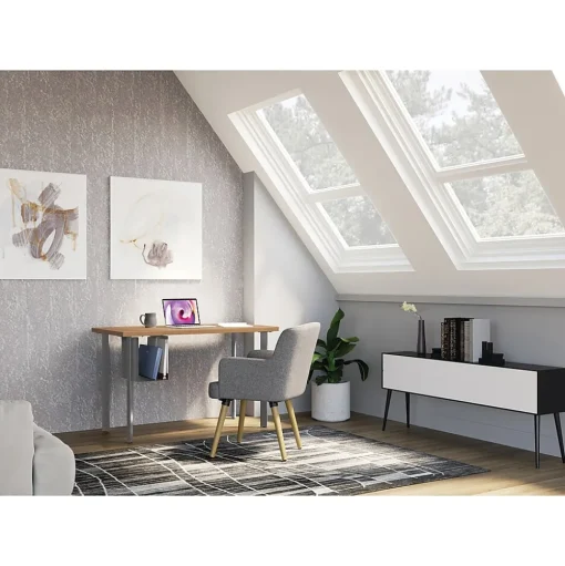 HON Office Desks<Coze 54"W Desk w/U-Storage, and Silver (RPL2454N1P6S)