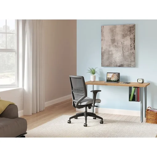 HON Office Desks<Coze 54"W Desk w/U-Storage, and Silver (RPL2454N1P6S)