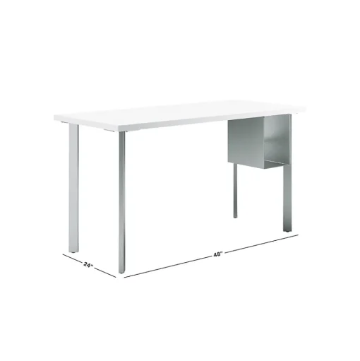 HON Computer Desks<Coze 48"W Desk w/U-Storage, Designer and Silver (RPL2448DWP6S)