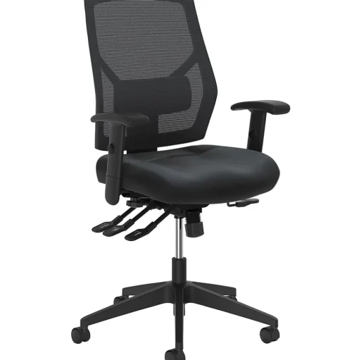 HON Office Chairs<Crio Mesh/Bonded Leather High-Back Task Chair, Black (BSXVL582SB11T)