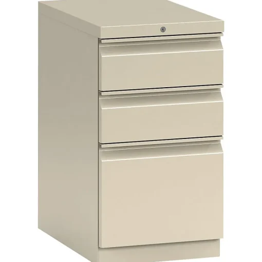HON File Cabinets<FlagShip 3-Drawer Mobile Pedestal File, 28"H x 15"W 22 7/8"D, Greige (H18723RLT5)