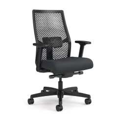 HON Office Chairs<Ignition 2.0 Ergonomic Vinyl/ReActiv Swivel Task Chair, Basalt (HIWMRAKD.Y2.A.H.0S.SX23.BL.SB.T)