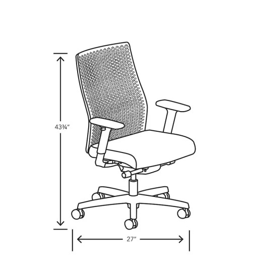HON Office Chairs<Ignition 2.0 Ergonomic Vinyl/ReActiv Swivel Task Chair, Basalt (HIWMRAKD.Y2.A.H.0S.SX23.BL.SB.T)
