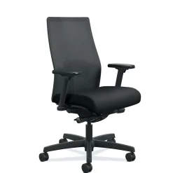 HON Ergonomic Chairs<Ignition 2.0 Mesh/Fabric Computer and Desk Chair, Black (I2M2AMLC10TK)