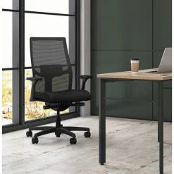 HON Ergonomic Chairs<Ignition 2.0 Mesh/Fabric Computer and Desk Chair, Black (I2M2AMLC10TK)