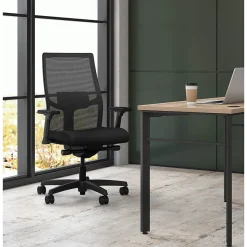 HON Office Chairs<Ignition 2.0 Mesh/Fabric Computer and Desk Chair, Black (I2M2AMLCPIP)