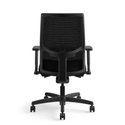HON Ergonomic Chairs<Ignition 2.0 Mesh/Vinyl Mid-Back Task Chair, Adjustable Arms, Black (12M2AMLU10TK)