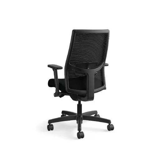 HON Ergonomic Chairs<Ignition 2.0 Mesh/Vinyl Mid-Back Task Chair, Adjustable Arms, Black (12M2AMLU10TK)