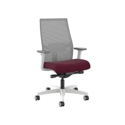 HON Office Chairs<Ignition 2.0 Mid-Back Fabric Swivel Task Chair, Designer White/Fog/Merlot Blume (HIWMM.Y2.A.TS.)