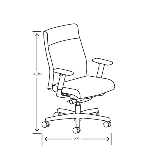HON Ergonomic Chairs<Ignition 2.0 Vinyl Swivel Task Chair, Flint/Black (HIWMUKD.Y2.A.H.SX39.NL.SB.T)