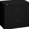HON File Cabinets<Lateral File, 2 Drawers, Molded Pull, 36"W, Black Finish (BSX482LP)