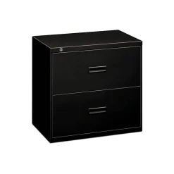HON File Cabinets<Lateral File, 2 Drawers, Molded Pull, 36"W, Black Finish (BSX482LP)