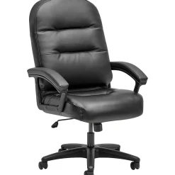 HON Office Chairs<Leather Executive Chair, Fixed Arms, Black (2095HPWST11T)