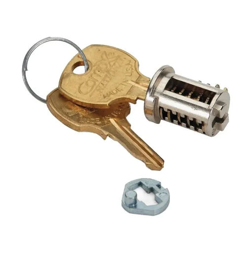 HON File Cabinets<Lock Core Kit for Locking File Cabinets and Pedestals, Chrome, 1/2"H x 1/2"W x 3/4"D
