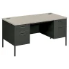HON Computer Desks<Metro Classic 60" Double Pedestal Desk, Gray/Charcoal (HP3262G2S)