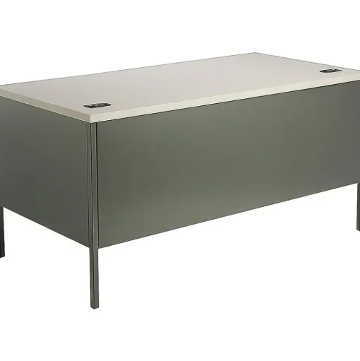 HON Computer Desks<Metro Classic 60" Double Pedestal Desk, Gray/Charcoal (HP3262G2S)