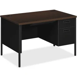 HON Computer Desks<Metro Classic Series 48"W Right Pedestal Desk, Mocha/Black (P3251RMOP)