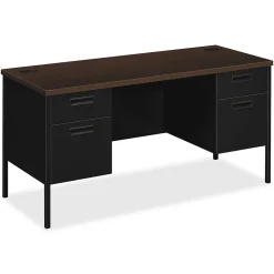 HON Computer Desks<Metro Classic 60"W Double Credenza, Mocha/Black (P3231MOP)