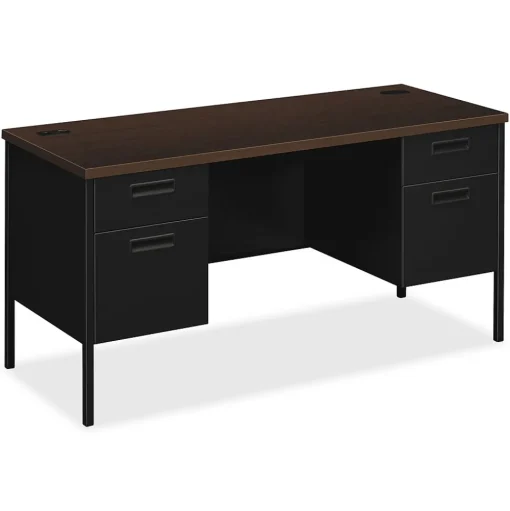 HON Computer Desks<Metro Classic 60"W Double Credenza, Mocha/Black (P3231MOP)