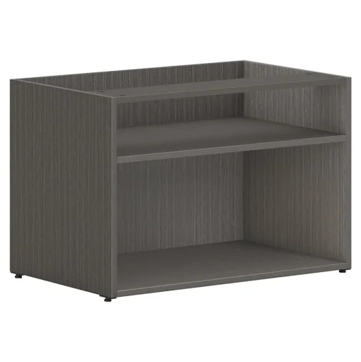 HON Storage Cabinets<Mod 21" Low Open Storage Credenza with 2 Shelves, Slate Teak (HLPLCL3020S.LSL1)