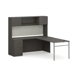 HON L-Desks<Mod 72" L-Shaped Executive Desk with Storage, Slate Teak (HLPL8472LDSKSL1ULEGS)