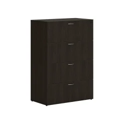 HON File Cabinets<Mod 4-Drawer Lateral File Cabinet, Locking, Letter/Legal, Java Oak, 36" (HLPLLF3620L4.LJA1)