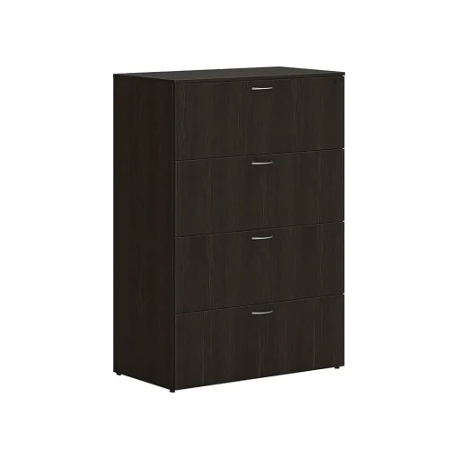 HON File Cabinets<Mod 4-Drawer Lateral File Cabinet, Locking, Letter/Legal, Java Oak, 36" (HLPLLF3620L4.LJA1)