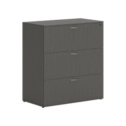 HON File Cabinets<Mod 3-Drawer Lateral File Cabinet, Letter/Legal Size, Lockable, 40"H x 36"W x 20"D, Slate Teak (HLPLLF3620L3.LSL1)