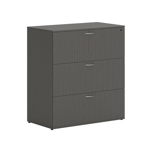HON File Cabinets<Mod 3-Drawer Lateral File Cabinet, Letter/Legal Size, Lockable, 40"H x 36"W x 20"D, Slate Teak (HLPLLF3620L3.LSL1)