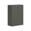 HON File Cabinets<Mod 4-Drawer Lateral File Cabinet, Locking, Letter/Legal, Slate Teak, 36" (HLPLLF3620L4.LSL1)