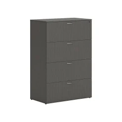 HON File Cabinets<Mod 4-Drawer Lateral File Cabinet, Locking, Letter/Legal, Slate Teak, 36" (HLPLLF3620L4.LSL1)