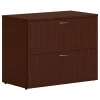 HON File Cabinets<Mod 2-Drawer Lateral File Cabinet, Locking, Letter/Legal, Traditional Mahogany, 36" (LLF3620L2LT1)