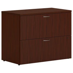 HON File Cabinets<Mod 2-Drawer Lateral File Cabinet, Locking, Letter/Legal, Traditional Mahogany, 36" (LLF3620L2LT1)