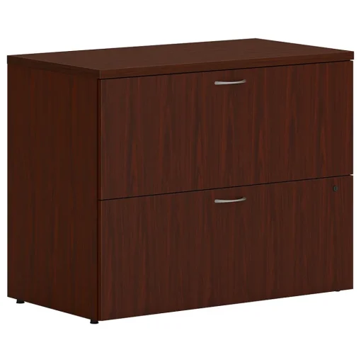 HON File Cabinets<Mod 2-Drawer Lateral File Cabinet, Locking, Letter/Legal, Traditional Mahogany, 36" (LLF3620L2LT1)