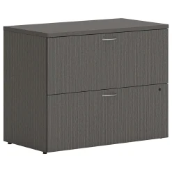 HON File Cabinets<Mod 2-Drawer Lateral File Cabinet, Locking, Letter/Legal, Slate Teak, 36" (LLF3620L2LS1)