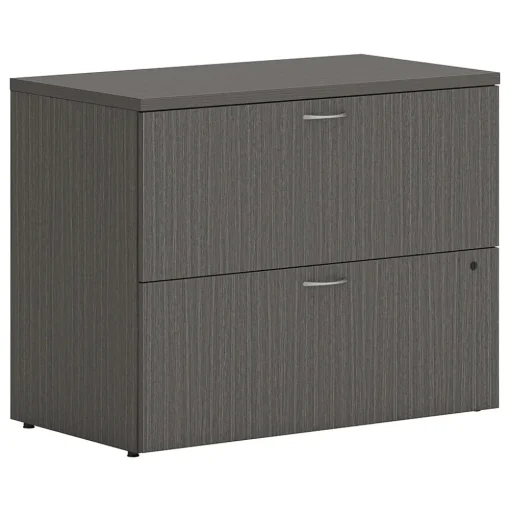 HON File Cabinets<Mod 2-Drawer Lateral File Cabinet, Locking, Letter/Legal, Slate Teak, 36" (LLF3620L2LS1)