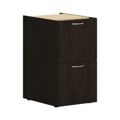 HON File Cabinets<Mod 3-Drawer Mobile Vertical File Cabinet, Letter/Legal Size, Lockable, 28"H x 15"W x 20"D, Java Oak (PLPSBBFLJ1)