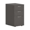 HON File Cabinets<Mod 3-Drawer Mobile Vertical File Cabinet, Letter/Legal Size, Lockable, 28"H x 15"W x 20"D, Slate Teak (PLPMBBFLS1)