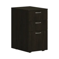 HON File Cabinets<Mod 3-Drawer Mobile Vertical File Cabinet, Letter/Legal Size, Lockable, 28"H x 15"W x 20"D, Java Oak (PLPMBBFLJ1)