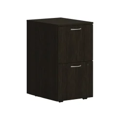 HON File Cabinets<Mod 2-Drawer Mobile Vertical File Cabinet, Letter/Legal Size, Lockable, 28"H x 15"W x 20"D, Java Oak (PLPMFFLJ1)