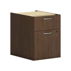 HON File Cabinets<Mod 2-Drawer Mobile Vertical File Cabinet, Letter/Legal Size, Lockable, 20"H x 15"W x 20"D, Sepia Walnut (PLPHBFLE1)